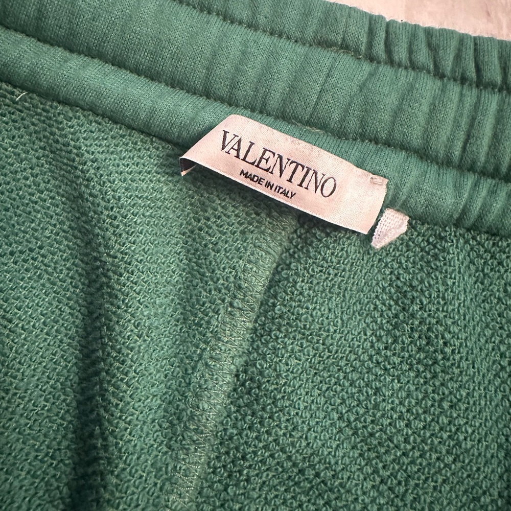 Mens Valentino Garavani Cotton Terry Shorts Green small - Picture 4 of 8